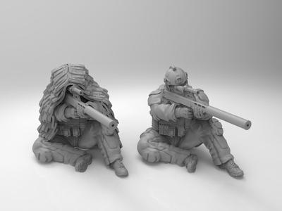 TurnBase Miniatures: Wargames- FSB Alpha group Snipers