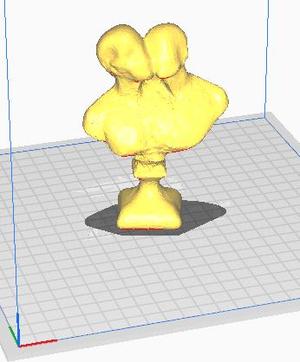 Stone textured bust of couple