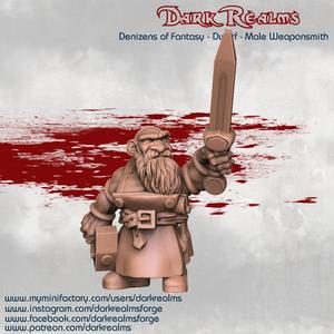 Dark Realms Denizens of Fantasy - Dwarf Male Weaponsmith