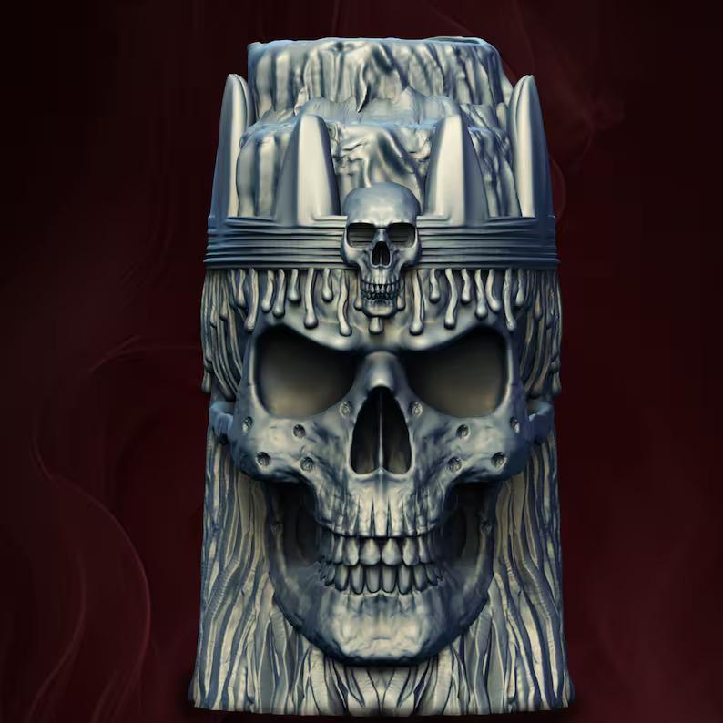 Horror Halloween Regent of Bones Candle Holder 3D Printer STL File Format