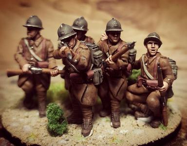 WW2 28mm french regular combat group 1