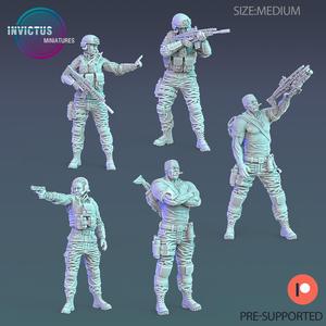 Soldier Squad Set / Space Officer / Cyberpunk Warrior / Invasion Army / Trooper Attack / Sci-Fi Encounter