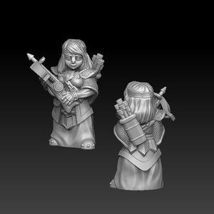Dwarf female warrior with crossbow