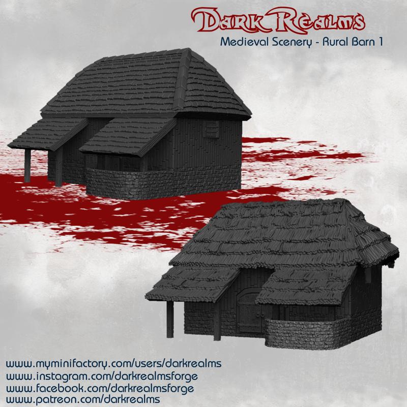 Dark Realms Medieval Scenery - Rural Barn 1