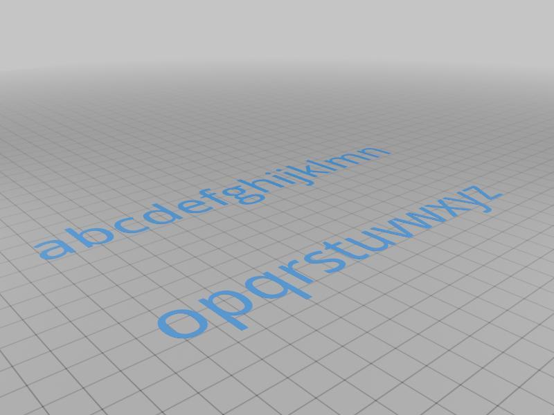 whole alphabet in sans font