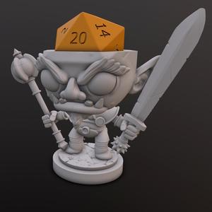 Half Orc Paladin Dice Head