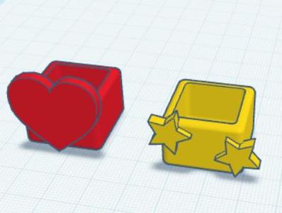 Heart and Star water bowls for jumping spider