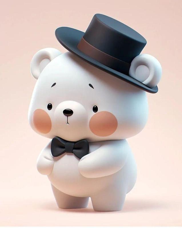 Baby Bear Hat Clay character kawaii 3D Model