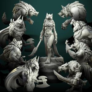 'Werewolves' September 2020 release 5 STL's miniatures pre-supported