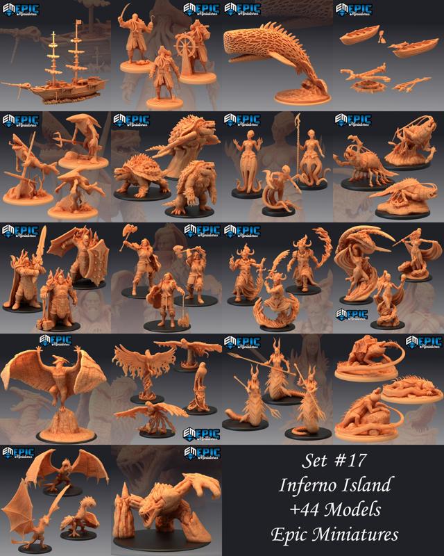 Inferno Island Set / Water & Fire Encounter / Sea & Volcano Collection / Pre-Supported