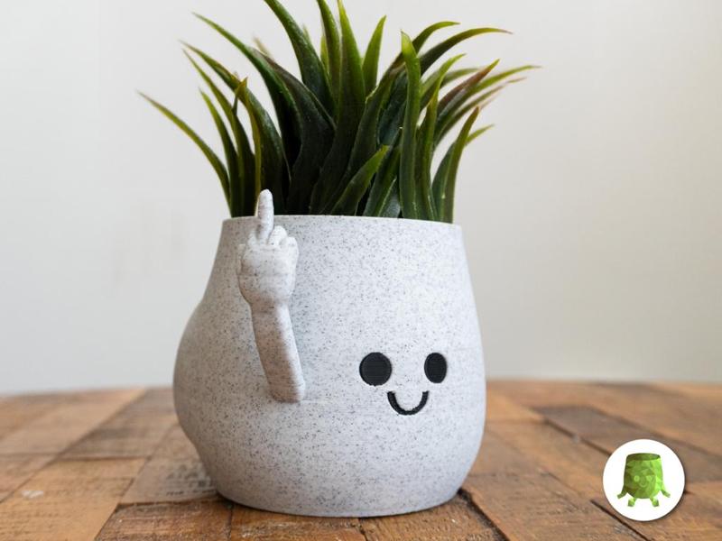 Happy Chunky Bum Middle Finger Pot