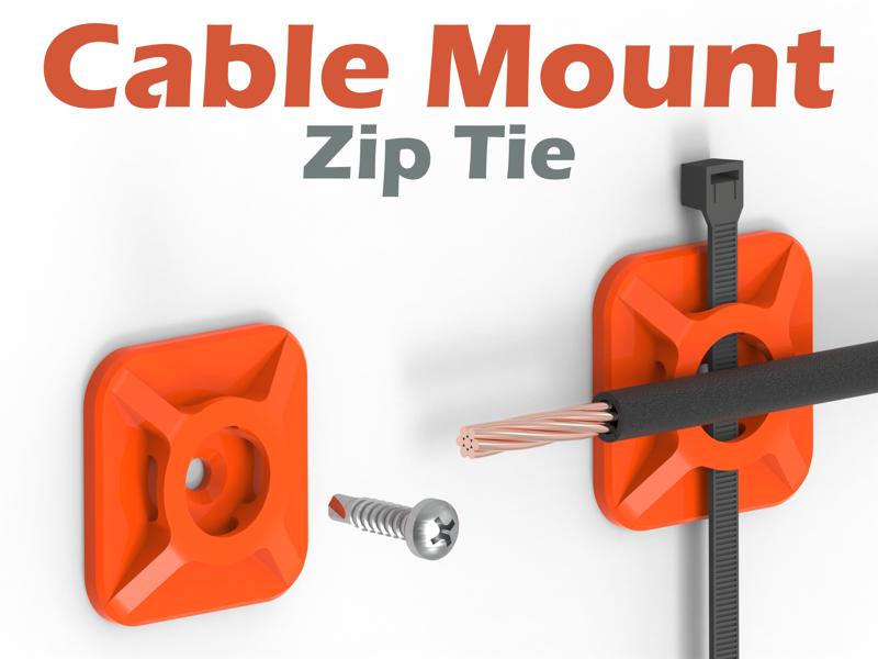 Cable Zip Tie Mount V2 ( Parametric )