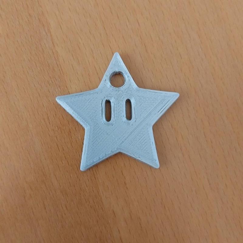Keychain SUPER STAR monochrome - Super Mario Bros