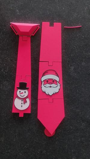 Tie Christmas with Santa and snowman