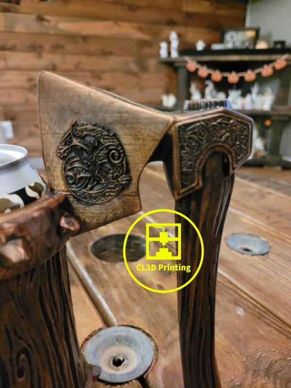 Wood with Viking Axe - Tallboy and 12 oz