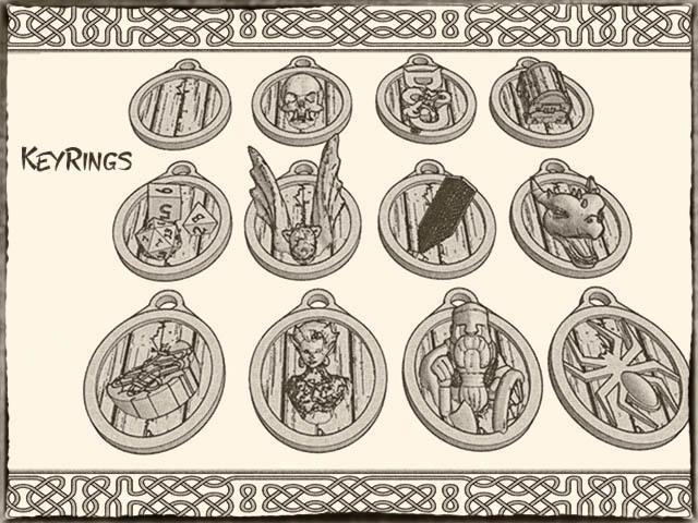 Fantasy Keychains / Keyrings (x20) for Dungeons & Dragons, Warhammer or Pathfinder 