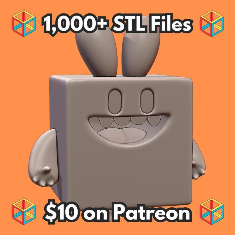 Cute Brownie Monster with Rabbit Ears Figurine Cute Things MineeForm FDM 3D Print STL File