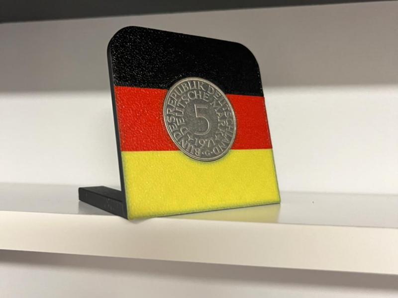 Coin holder 5 German Mark silver coin 