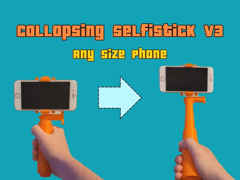 Collapsible Print In Place Selfi Stick v3
