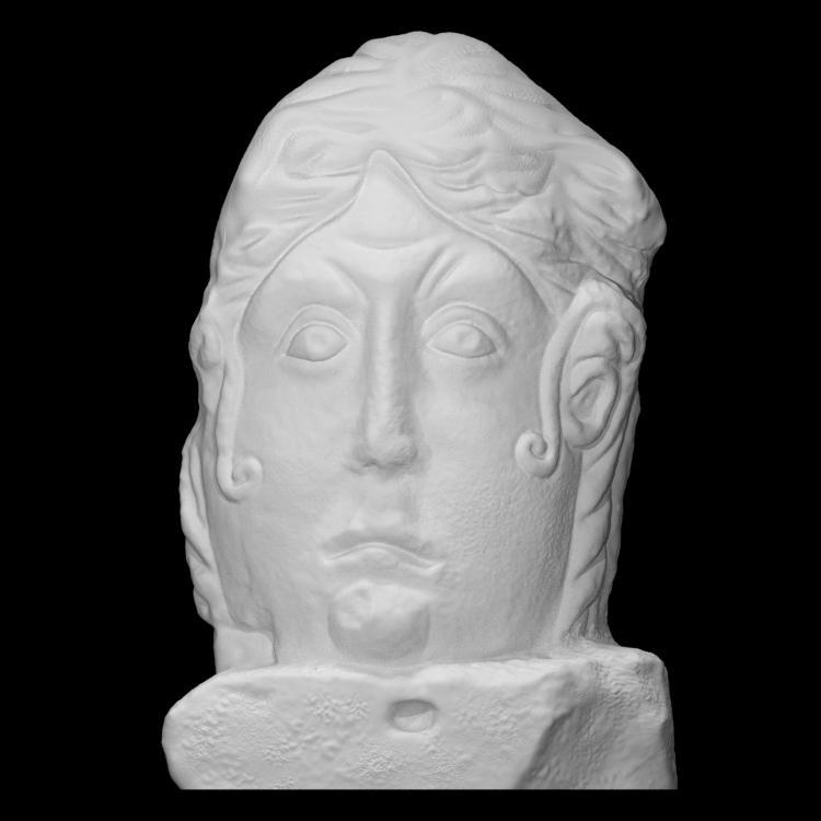 Limestone head of a woman