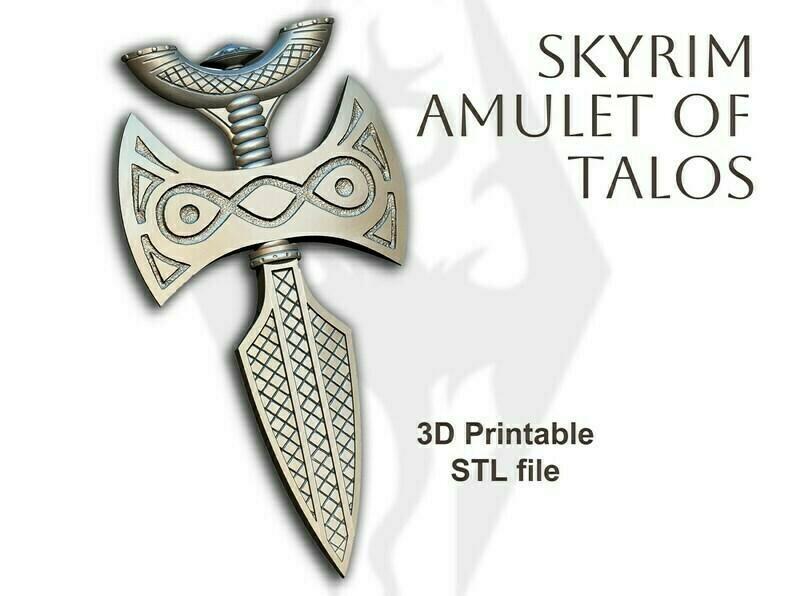 Skyrim "Amulet Of Talos" downloadable / printable STL file for 3D printing