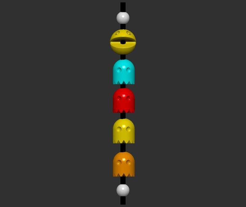 Pac Man Draw String  Beads