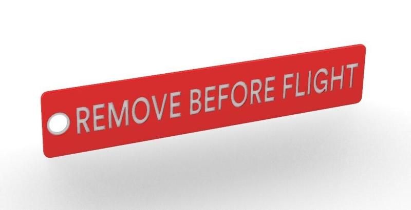 Remove Before Flight / swim tag