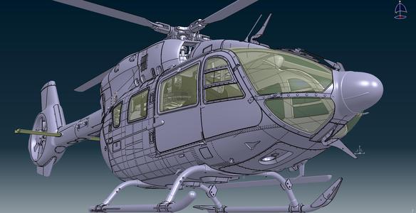 EC-145 H-145 T2 Body for TRex 450  RC
