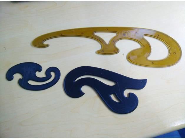 School French Curve Set (Conic curves utilities)