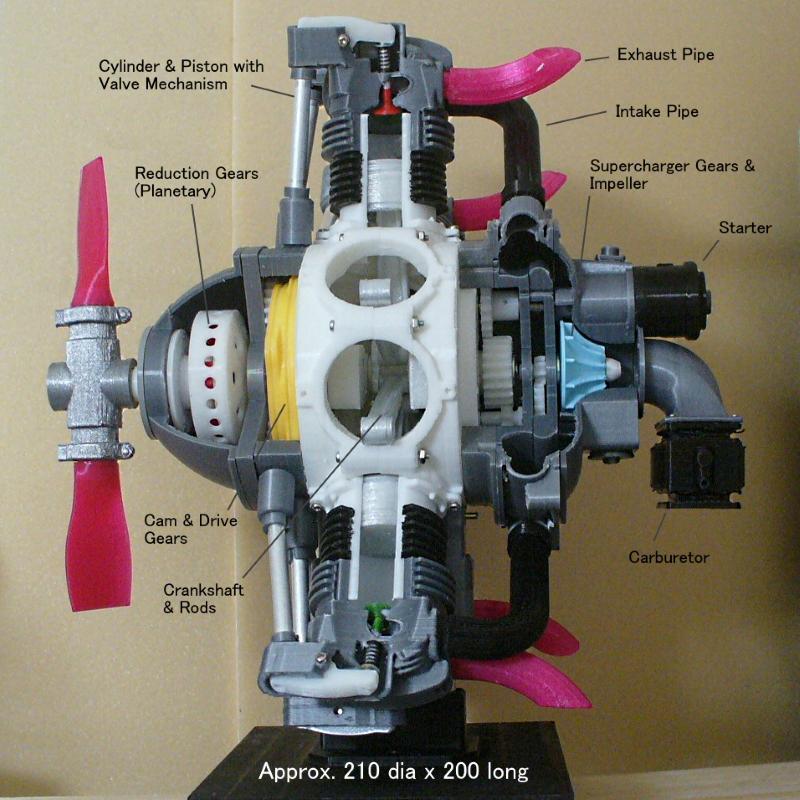 Radial Engine, 7-Cylinders, Cutaway