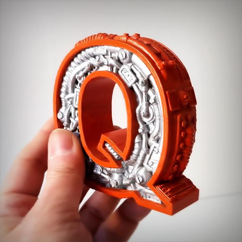 Steampunk letter Q.