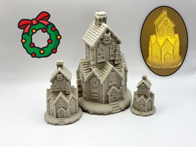Christmas Gingerbread House with LED