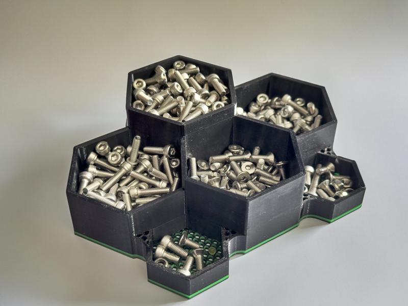 Organizador Hexagonal con 6 Departamentos de Alturas Variables