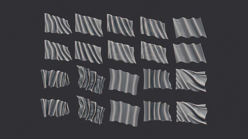 Wavy Flags Set