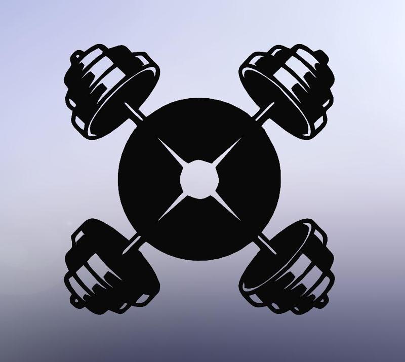 Line Art: Two Dumbbells Design