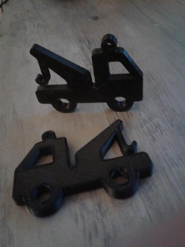 Tow Truck Keychain Charm Easy Quick Print