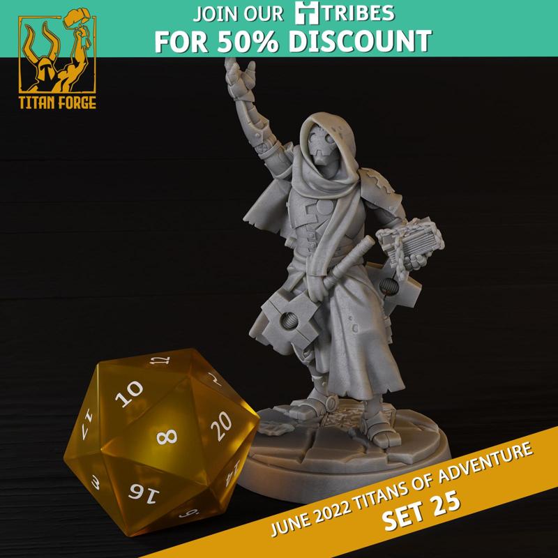 Warforged Male Cleric - RPG Hero Character D&D 5e - Titans of Adventure Set 25
