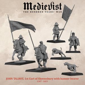 John Talbot, 1st Earl of Shrewsbury with banner/standard bearer