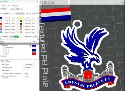 Premier League Crystal Palace keychan badge printable and renderable
