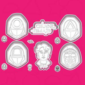 Squid game cookie cutters - main characters set / bundle - 6 pieces