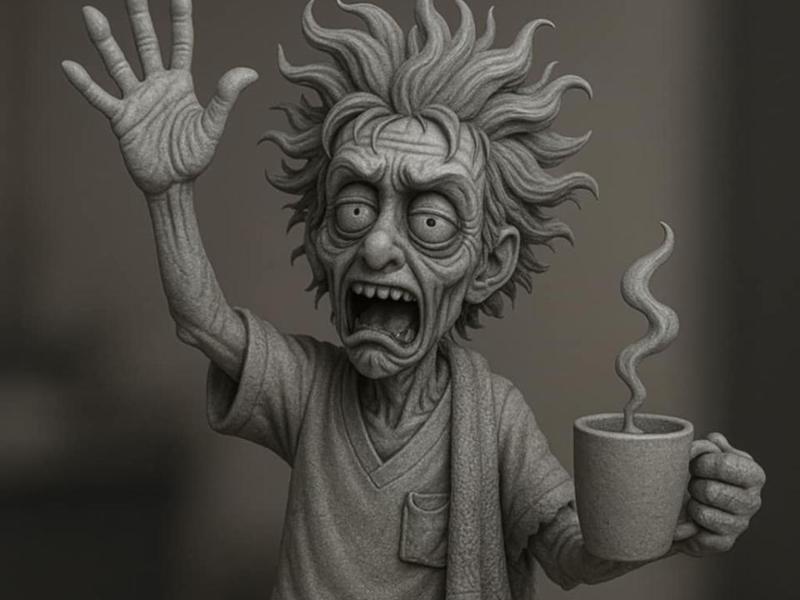 A defiant caring statue