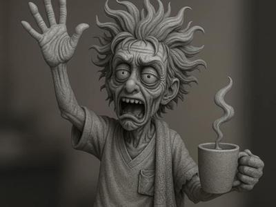 A defiant caring statue