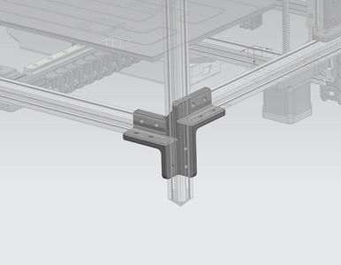 Tank3d Bottom triple corner L+R 20x20 aluminum extrusion