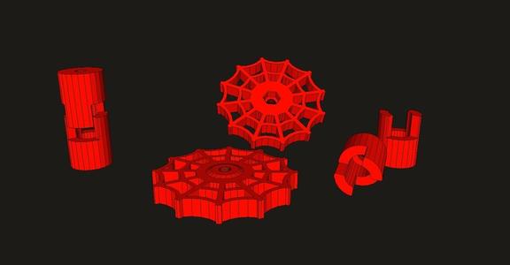 Spiderweb leveling knob & springy thing