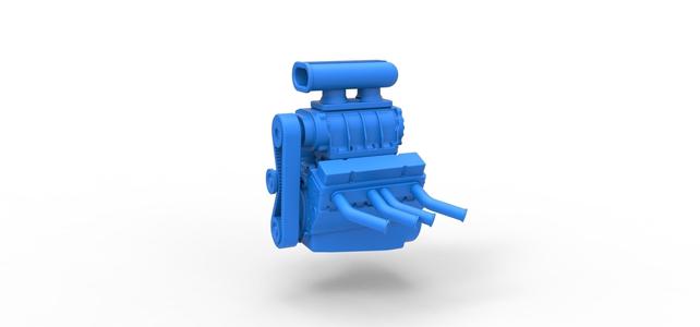 Engine V8 for vintage dragster Version 5 Scale 1:25