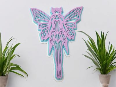 Fairy Princess Layered Line Art / Mandala