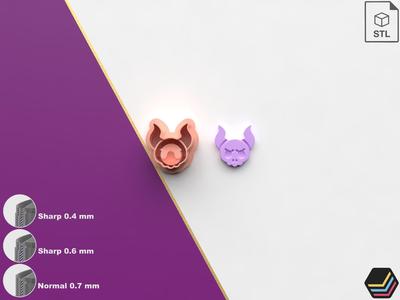 Polymer Clay Cutter Demon Skull *6 Size *3 Cut Version | Halloween Cutter | STL file for 3D printing