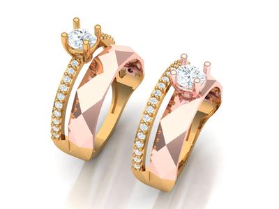 Women s Two piece solitaire ring