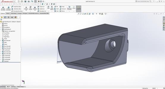 Side Mount for Rechargeable Wardrobe Light to 2020 Extrusion