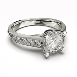Printable jewelry engagement comfort Ring with diamonds
